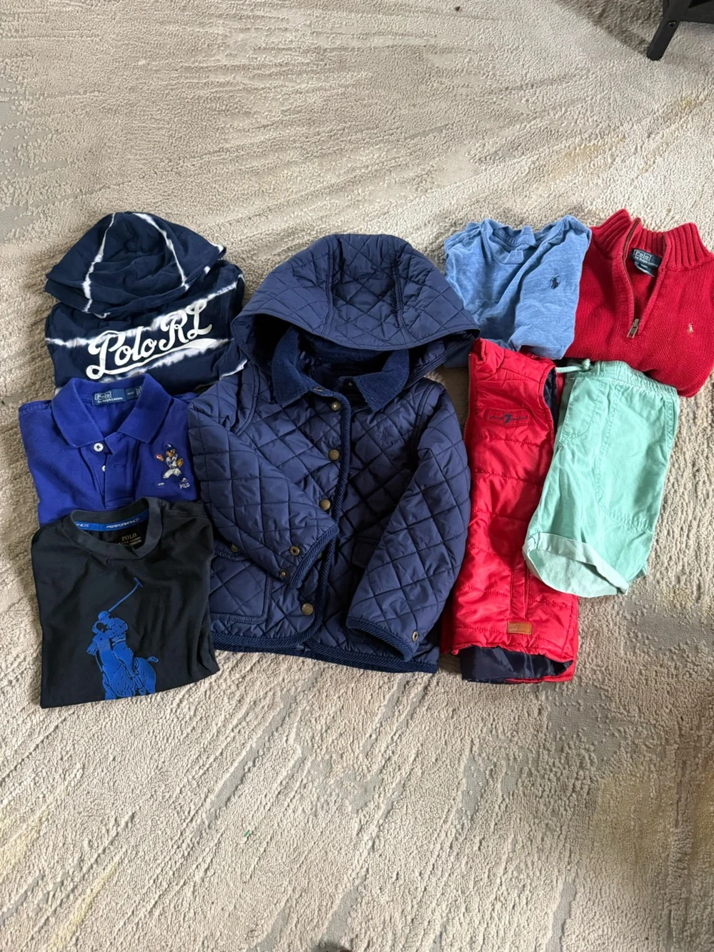 Polo Ralph Lauren boys clothes bundle Quilted Jacket shorts long sleeve 4
